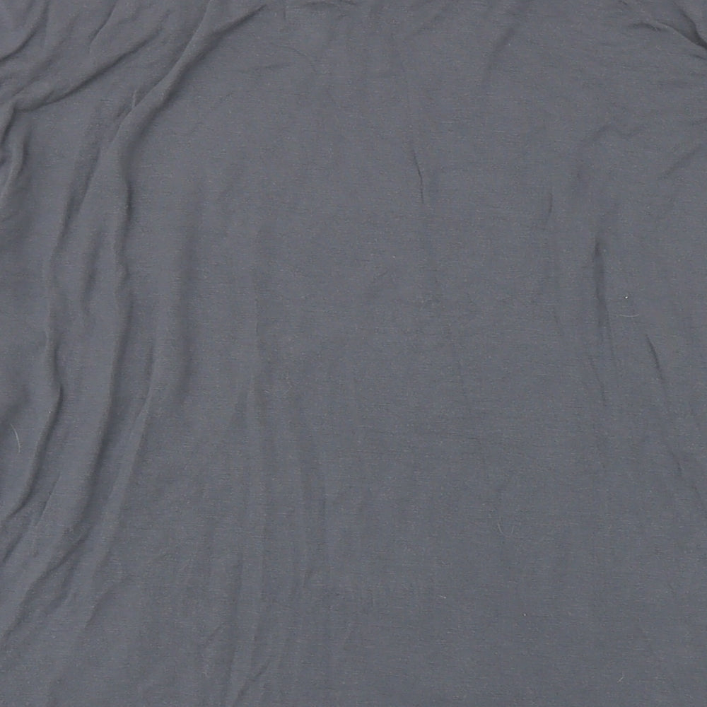 Versace Jeans Womens Grey Herringbone Viscose Basic T-Shirt Size 16 Round Neck