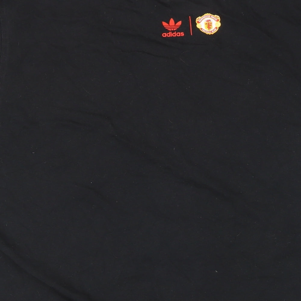 Addidas Mens Black Cotton T-Shirt Size 2XL Round Neck - Old Trafford