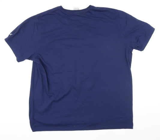 Back view of Addidas men’s blue cotton t-shirt, size 2XL, round neck - team gb