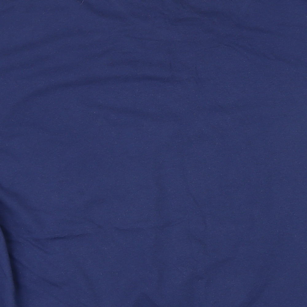 Brand and care label for Addidas men’s blue cotton t-shirt, size 2XL, round neck - team gb