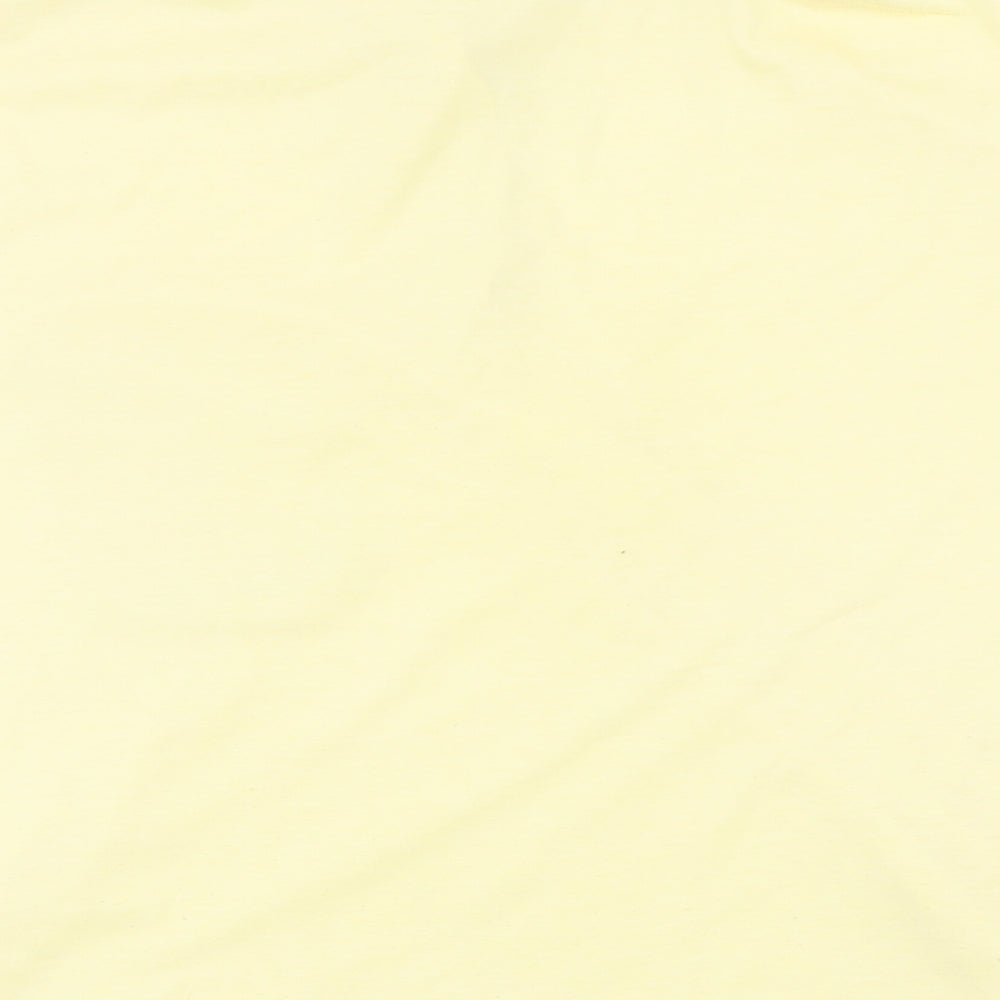 St Michael Womens Yellow Polyester Basic T-Shirt Size 16 Collared - Vintage