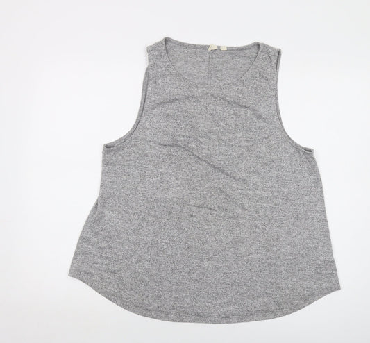 Gap Womens Grey Polyester Basic Tank Size XL Round Neck