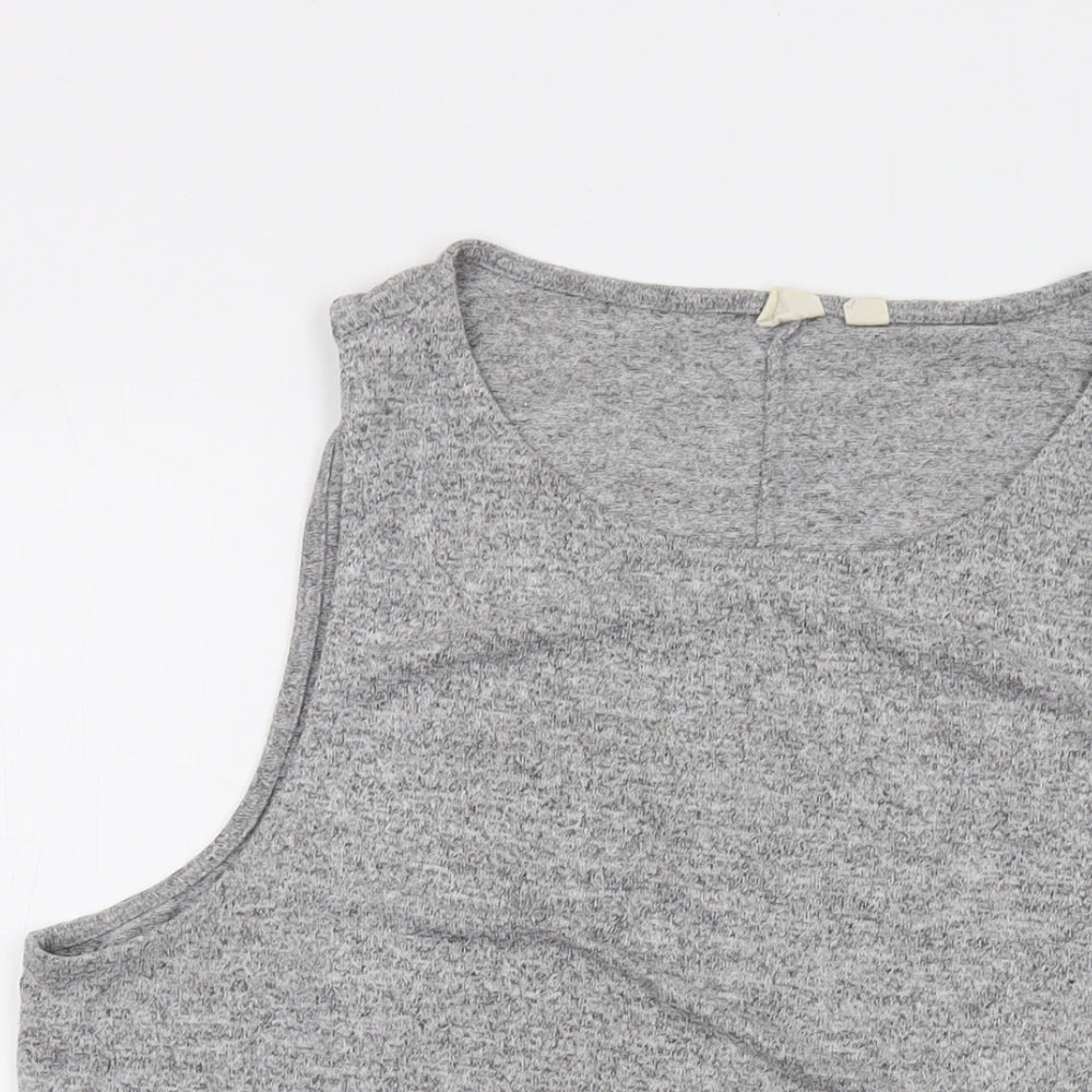 Gap Womens Grey Polyester Basic Tank Size XL Round Neck