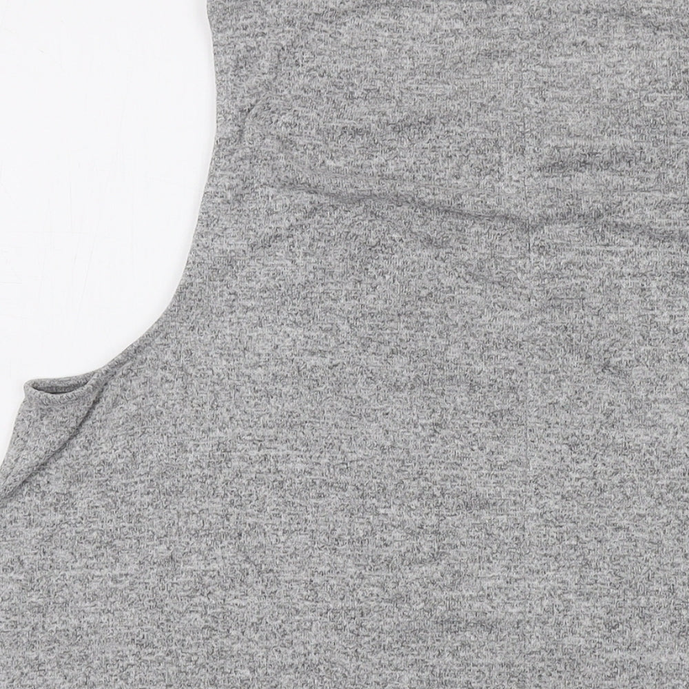 Gap Womens Grey Polyester Basic Tank Size XL Round Neck