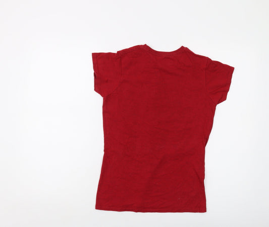 Doctor Who Womens Red Cotton Basic T-Shirt Size S Crew Neck