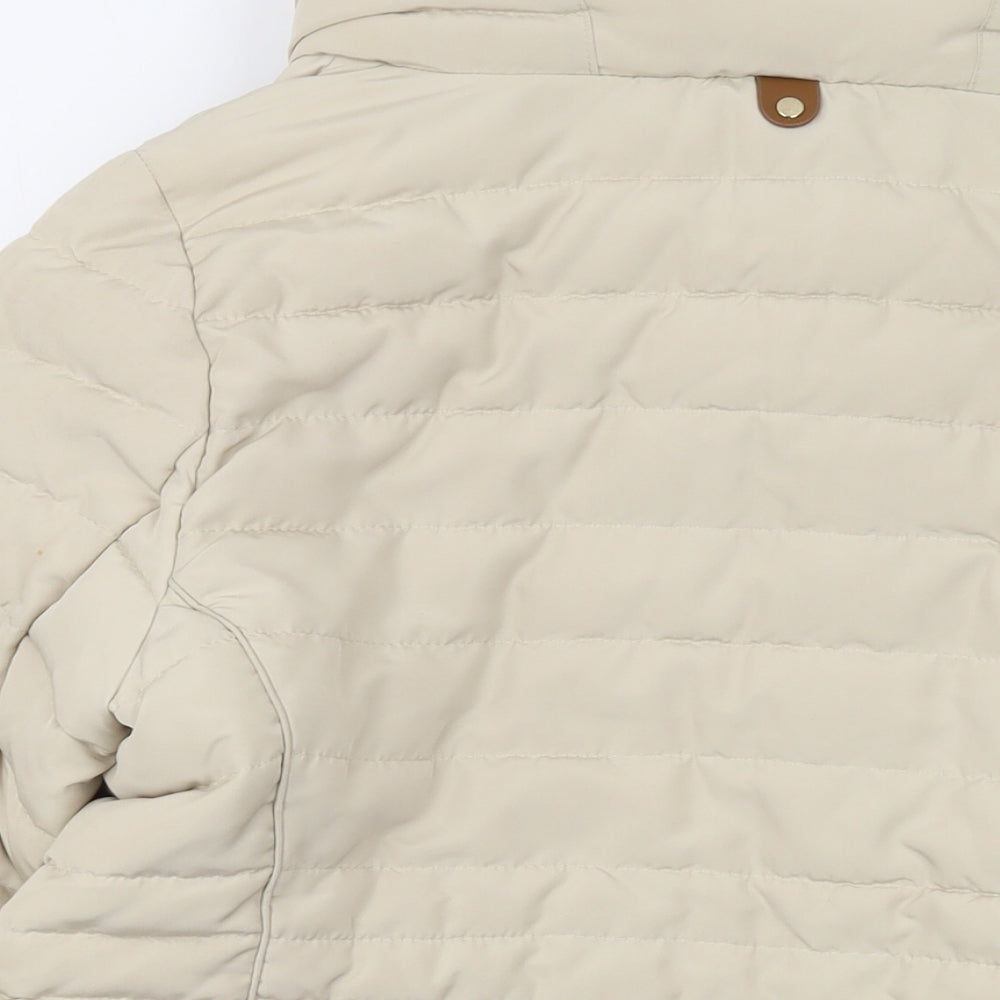 Marks and Spencer Womens Beige Jacket Size 14 Zip