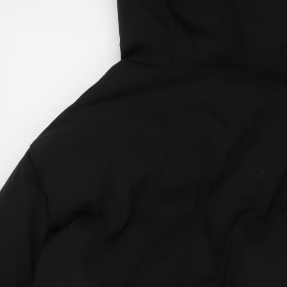 Brand and care label for In the Style women’s black jacket, size UK 8, zip