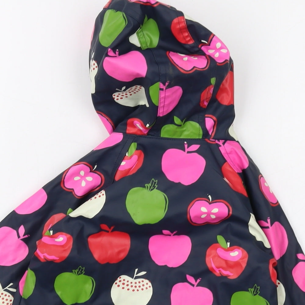 Hatley Girls Multicoloured Geometric Rain Coat Coat Size 6-9 Months Snap