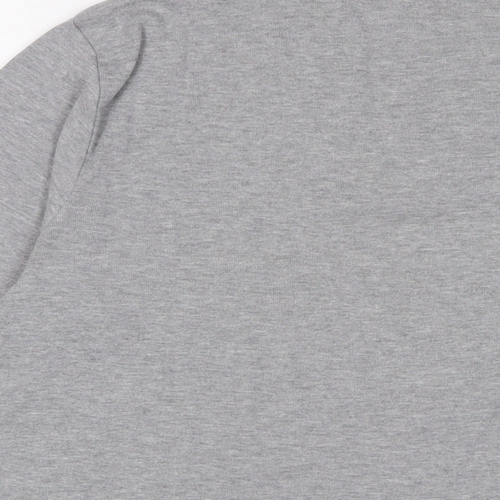 Poppy Womens Grey Polyester Basic T-Shirt Size 18 V-Neck