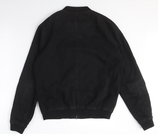 Topman Unisex Black Bomber Jacket Size S