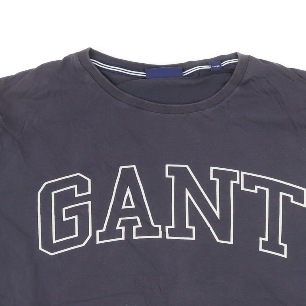 GANT Mens Blue Cotton T-Shirt Size M Round Neck - GANT
