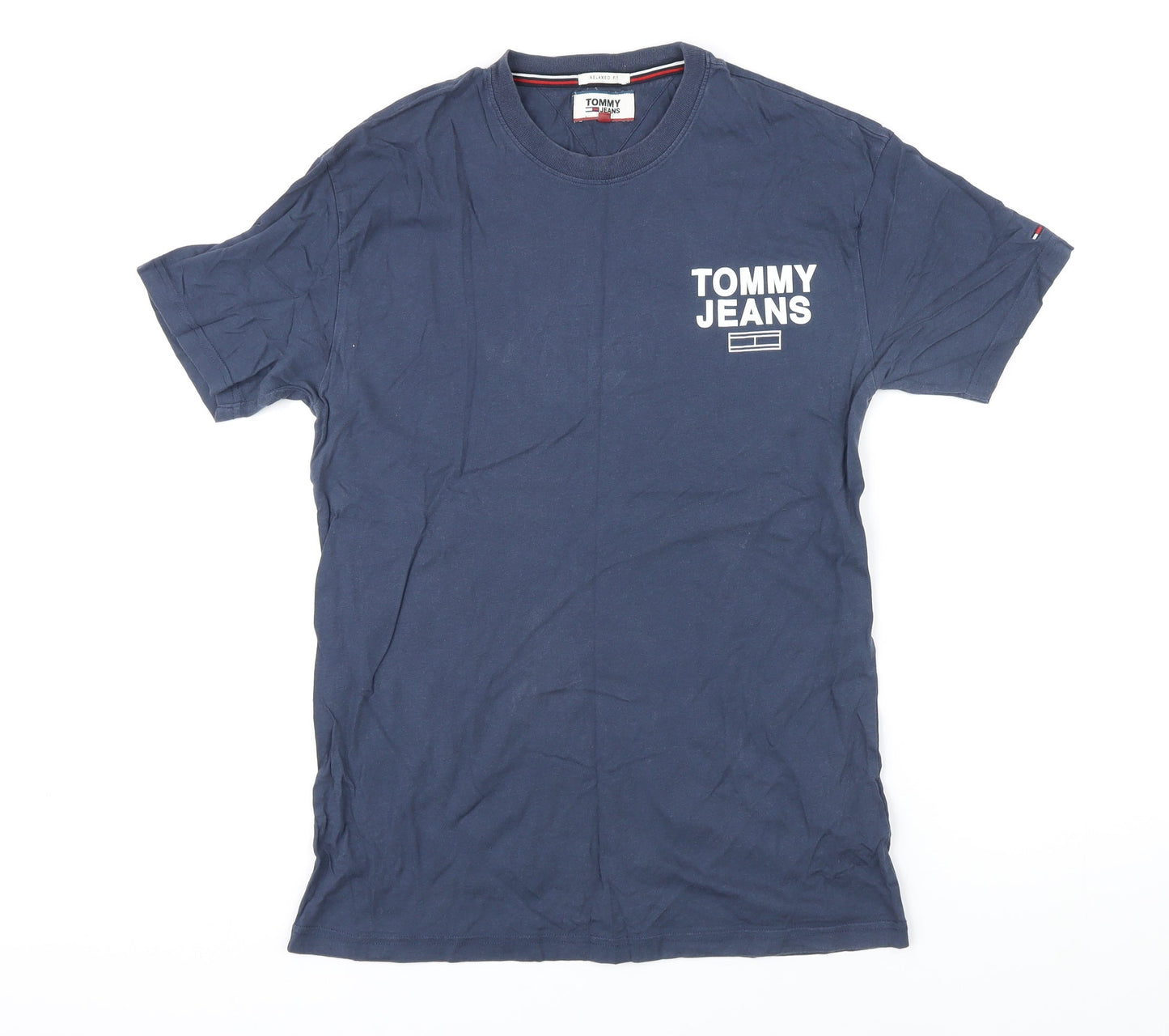 Tommy Jeans Womens Blue 100% Cotton Basic T-Shirt Size M Round Neck