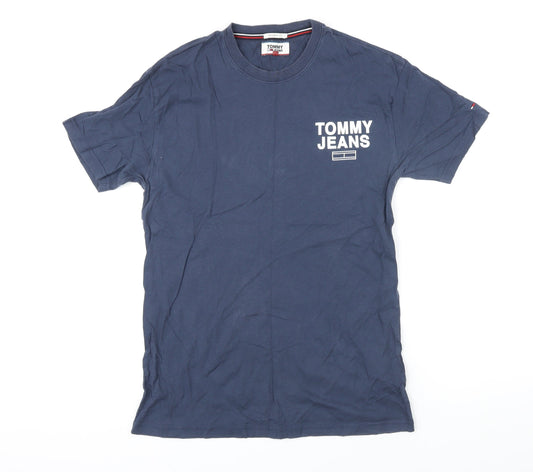 Tommy Jeans Womens Blue 100% Cotton Basic T-Shirt Size M Round Neck