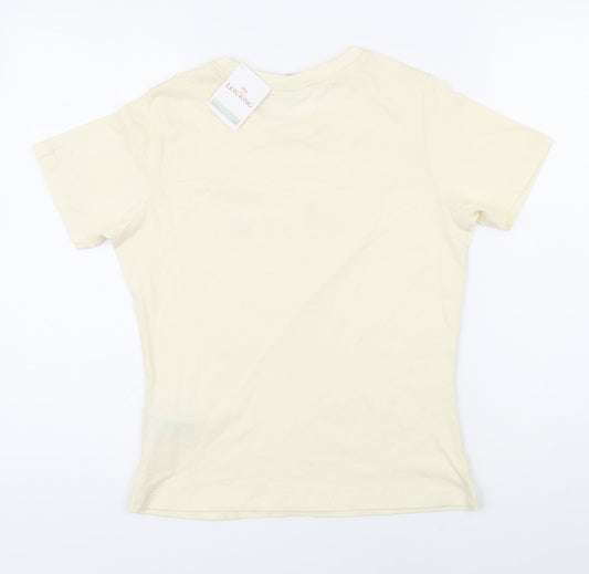 Disney Womens Ivory 100% Cotton Basic T-Shirt Size S Round Neck - Lion King