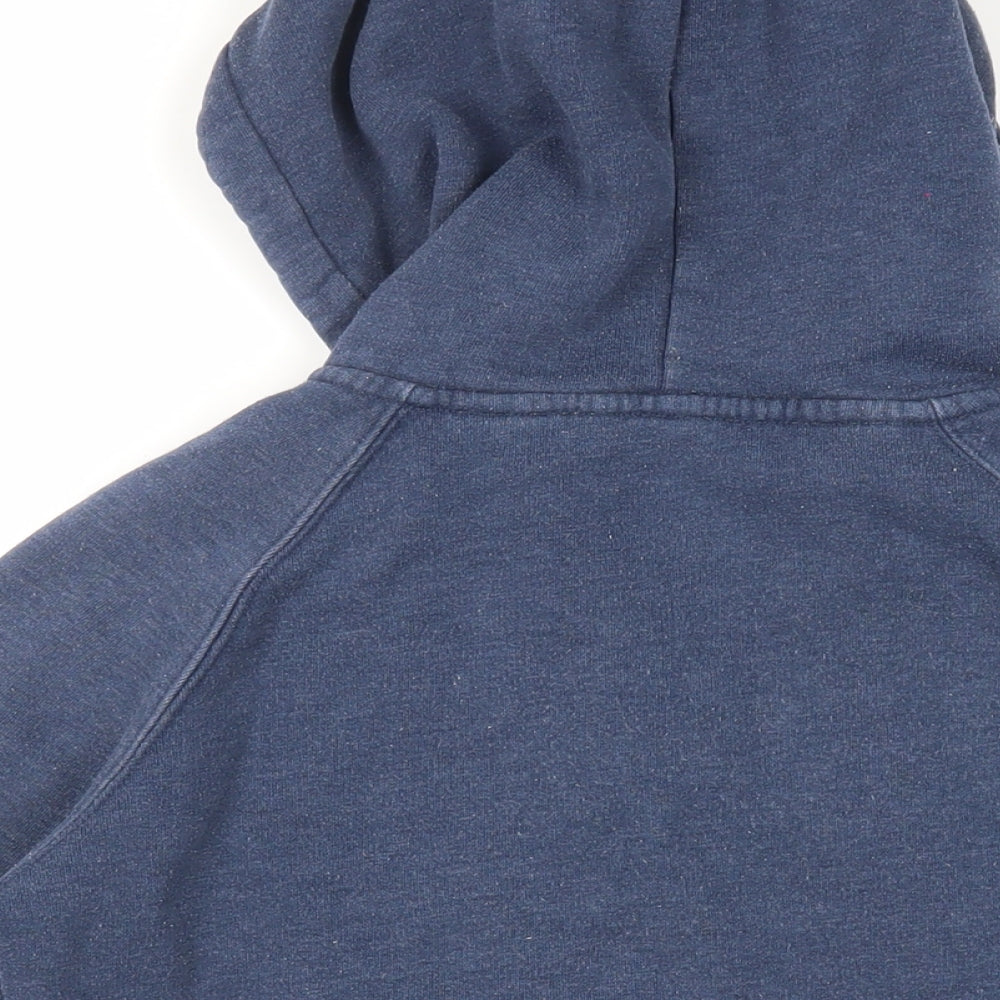 Jack Wills Womens Blue Cotton Full Zip Hoodie Size 10 Zip - Logo Pockets