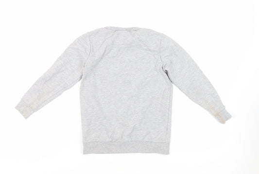NEXT Girls Grey Cotton Pullover Sweatshirt Size 9 Years Pullover - Minecraft Sequin