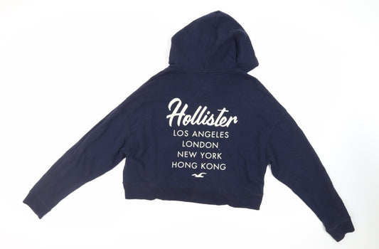 Hollister Womens Blue Cotton Pullover Hoodie Size M Pullover - Logo