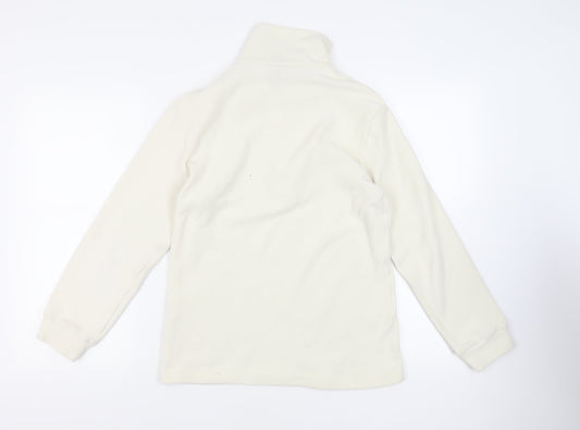 F.LLI Campangolo Womens Ivory Polyester Pullover Sweatshirt Size M Zip