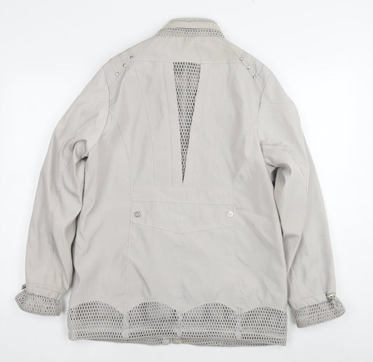 JCB Womens Grey Rain Coat Coat Size 10 Zip