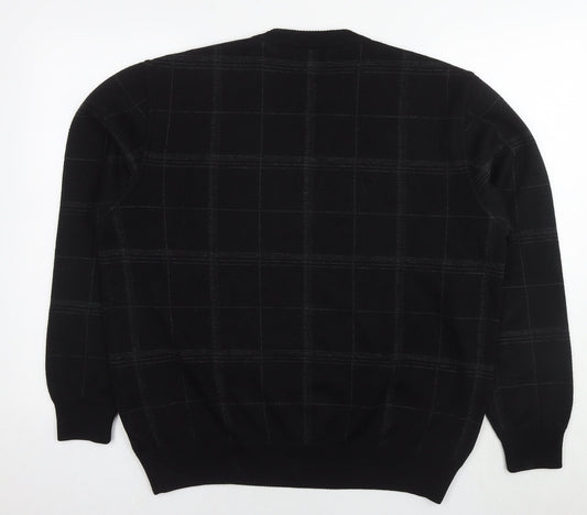 Marks and Spencer Womens Black Check Acrylic Pullover Sweatshirt Size L Pullover