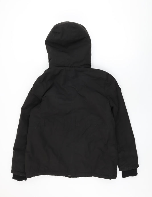 New Look Womens Black Rain Coat Coat Size 10 Zip