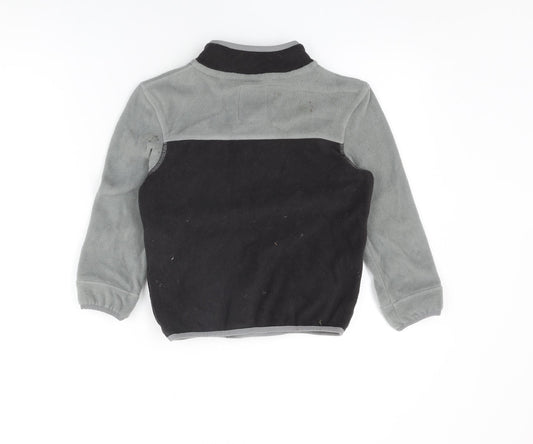 Marks and Spencer Boys Grey Polyester Pullover Sweatshirt Size 7-8 Years Zip