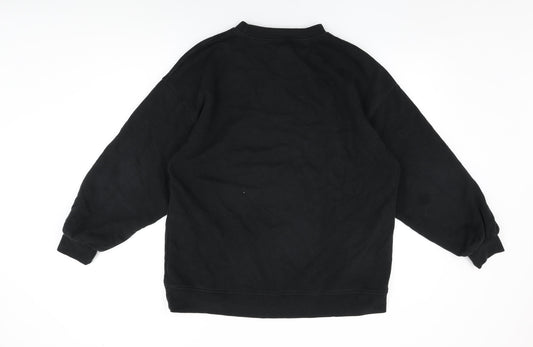 Zara Womens Black Cotton Pullover Sweatshirt Size M Pullover