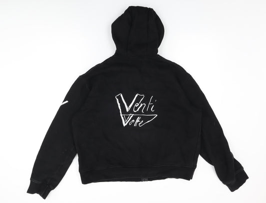 Venti Volte Womens Black Cotton Full Zip Hoodie Size L Zip