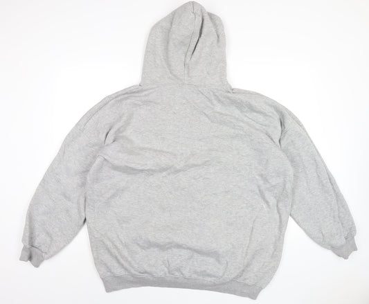 PRETTYLITTLETHING Womens Grey Cotton Pullover Hoodie Size 14 Pullover
