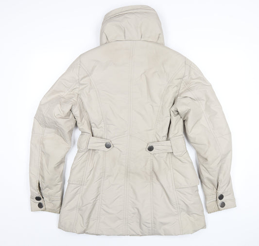 GREENSTONE Womens Beige Rain Coat Coat Size 8 Zip
