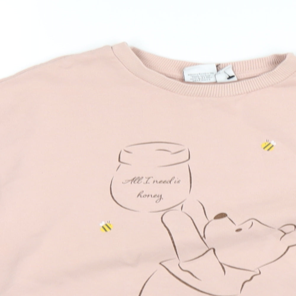 Disney Womens Pink Cotton Pullover Sweatshirt Size S Pullover - Winnie the Pooh