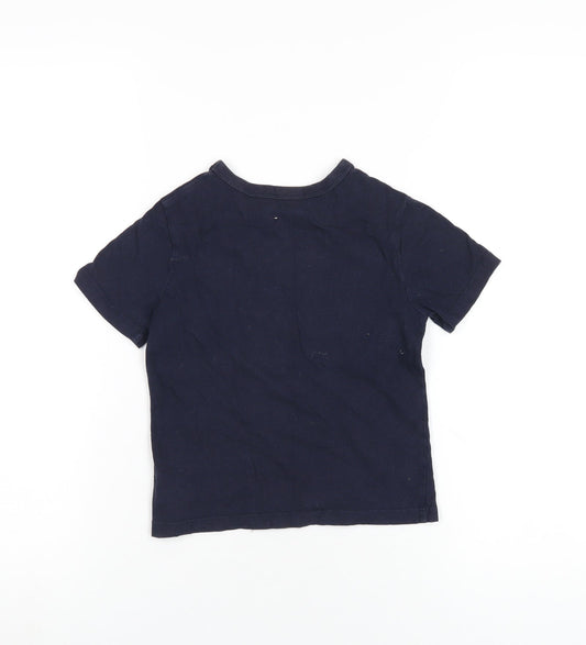 Gap Boys Blue Cotton Basic T-Shirt Size 4 Years Round Neck Pullover