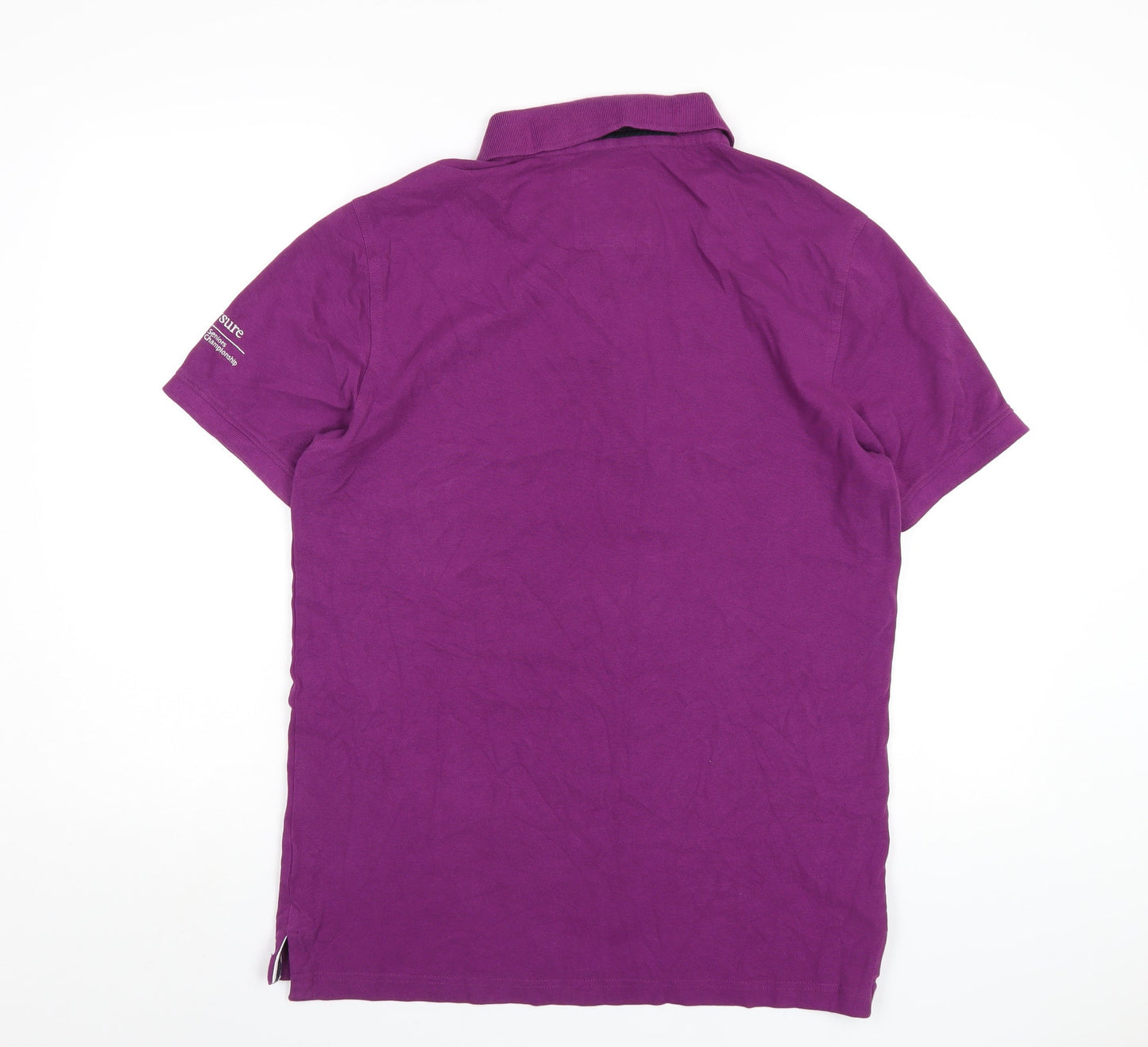 Crew Clothing Mens Purple Cotton Polo Size M Collared Button