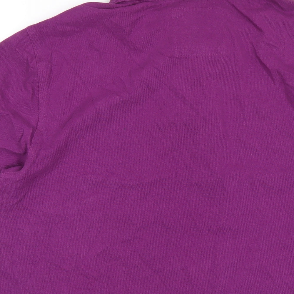 Crew Clothing Mens Purple Cotton Polo Size M Collared Button