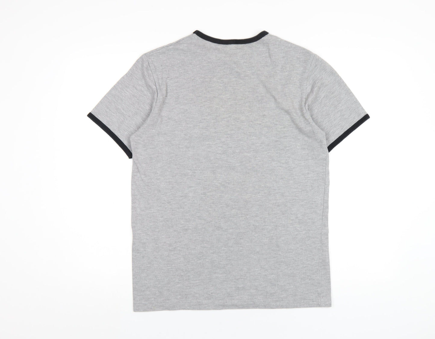 Disney Mens Grey Cotton T-Shirt Size S Round Neck - Snow White Grumpy