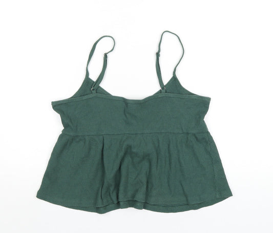 Hollister Womens Green Cotton Camisole T-Shirt Size M V-Neck