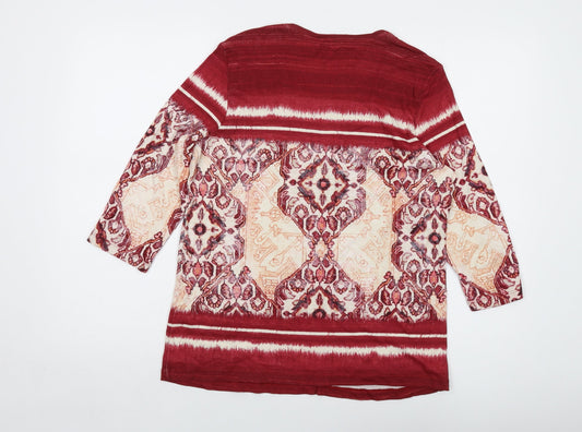 Womens UK Size 18 Olsen Red Cotton T-Shirt