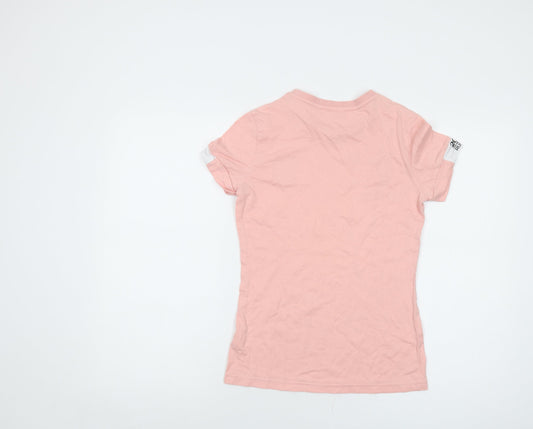 England Womens Pink Cotton Basic T-Shirt Size 8 Crew Neck