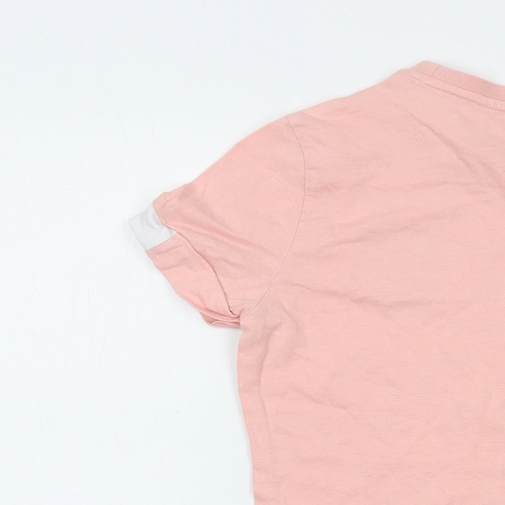 England Womens Pink Cotton Basic T-Shirt Size 8 Crew Neck