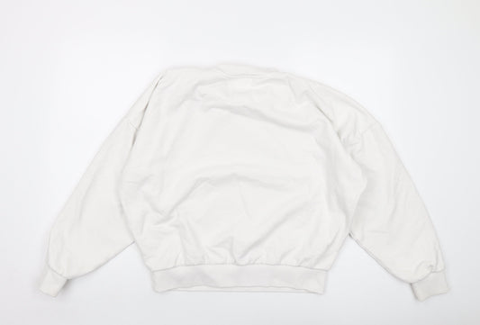Karl Kani Womens White Cotton Pullover Sweatshirt Size M Pullover