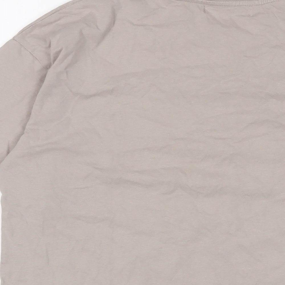 Pull&Bear Womens Grey Cotton Basic T-Shirt Size M Crew Neck
