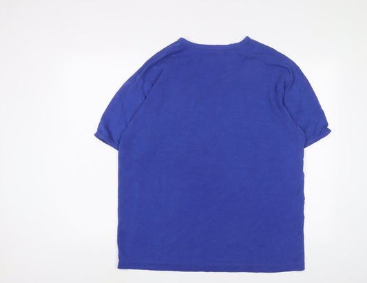 Womens UK Size L Linea Blue Cotton T-Shirt