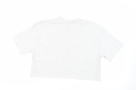 Zara Womens Grey Cotton Pullover Sweatshirt Size M Pullover - Raw Hem