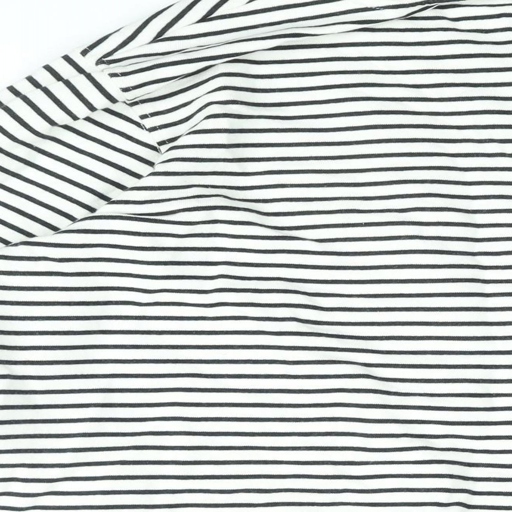 Marks and Spencer Womens White Striped Cotton Pullover Sweatshirt Size L Pullover