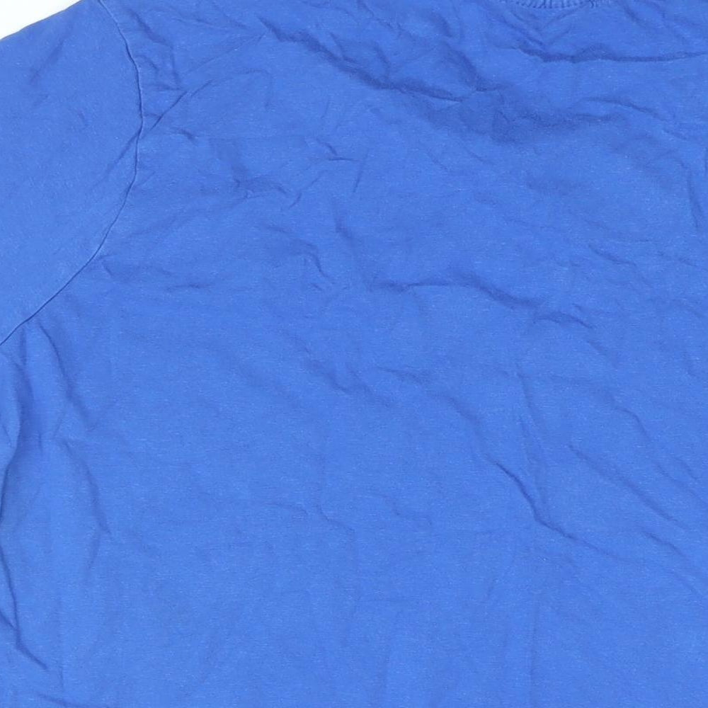 Slazenger Mens Blue Cotton T-Shirt Size L Round Neck
