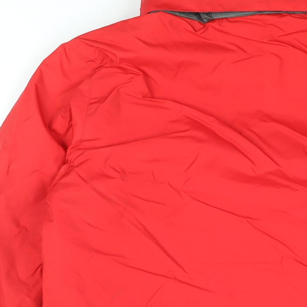 Brand and care label for Wed'ze boys’ red rain coat coat, size 10, years zip