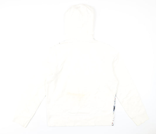Moto Womens Ivory Cotton Pullover Hoodie Size M Pullover