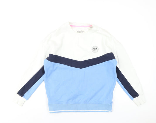 Womens UK 8 Regular Jack Wills Blue Pullover Sweatshirt