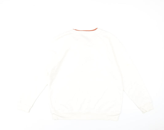 Hasting & Smith Womens White Cotton Pullover Sweatshirt Size M Pullover