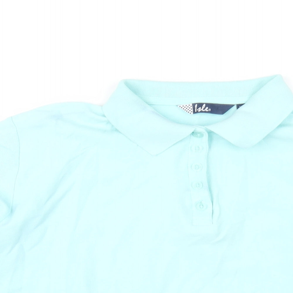 EWM Womens Blue Cotton Basic Polo Size 22 Collared